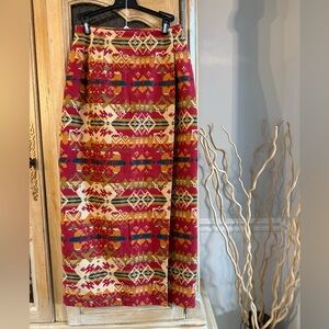 Cotton Aztec Vintage Patterned Red Skirt